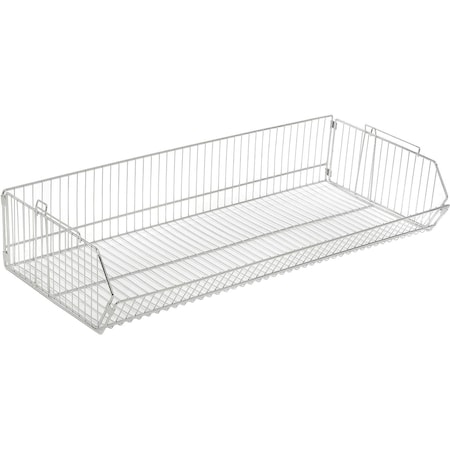 Global Industrial Hang & Stack Storage Bin, Steel, Gray, 9 in H, 48 in W 832124